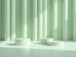 © shilpi - Soft mint green studio background with cylindrical pedestals for product display