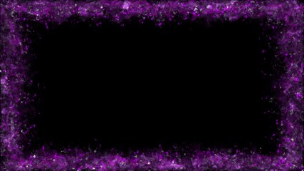 Wall Mural - Hell Silver and Purple Frame Flame and Misty Ember Double Color Particles, Border Alpha Channel Loop Background