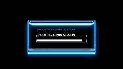 Spoofing admin session loading bar animation with digital programming code background, futuristic cyber security system technology concept