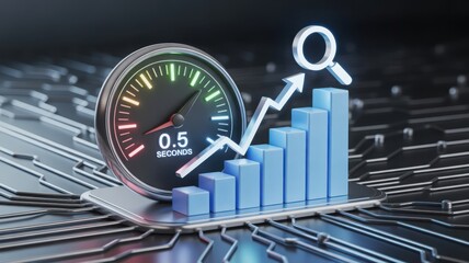 Search Engine Optimization Concept Speedometer Performance Growth Business Analytics Data Strategy Mobile Device