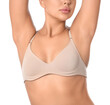 © Pixel-Shot - Beautiful young woman in bra on white background, closeup