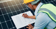 © WestLey2000/peopleimages.com - Solar panel, sustainability and man with blueprint for clean energy, renewable resource installation or plan. Alternative power, grid layout or photovoltaic document with engineer writing strategy