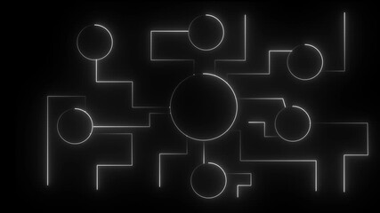 Business, Technology, Internet and network concept. Automation Software Technology Process System.. isolated on black background.  neon tool box 4k animation video...