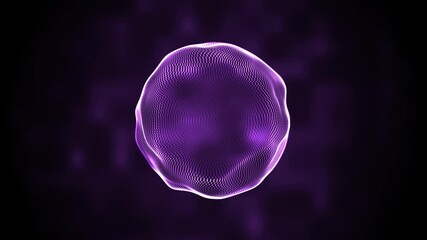 Wall Mural - Seamless Looping Digital Purple Particle Sphere Animation
