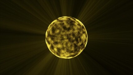 Wall Mural - Seamless Looping Yellow Plasma Sphere with Glowing Rays
