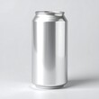 © Weli - A sleek, silver aluminum beverage can stands on a plain background