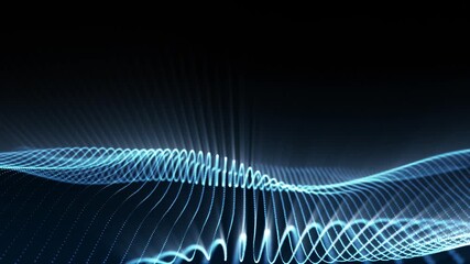 Wall Mural - Seamless Looping Blue Particle Dots Wave Mesh Motion
