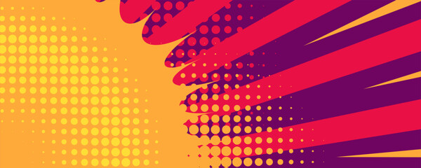 Wall Mural - Colorful comic abstract vector background with dots and grid pattern