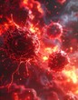 © Boho - Fiery microscopic viruses