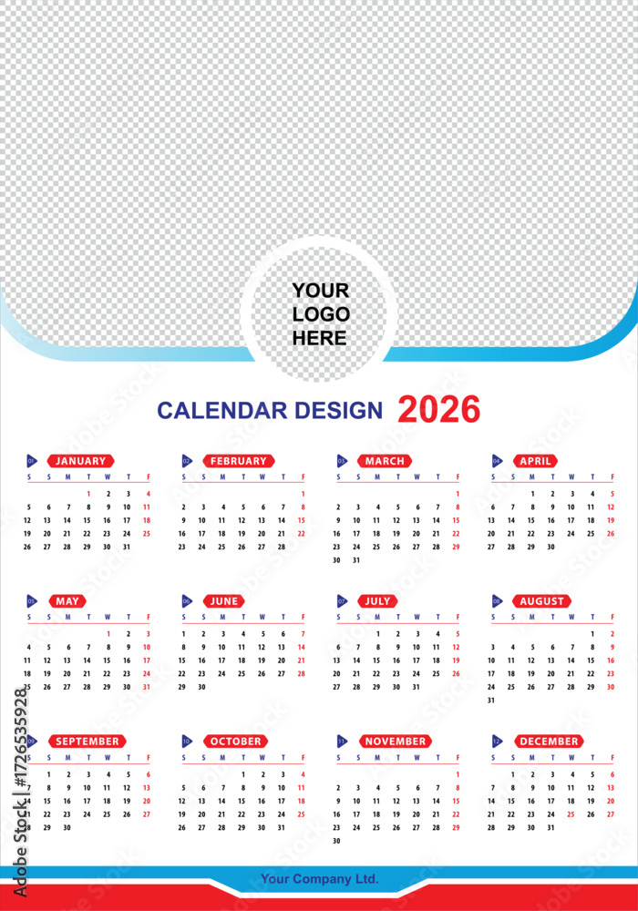 Calendar for 2026. Calendar Templates 2026. 2026 Calendar for Planning ...