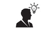 © art.mine - Silhouette of a person with a lightbulb above their head symbolizing a bright idea