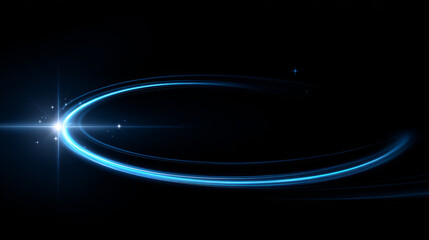 Wall Mural - Abstract glowing circular ring with bright starburst effect and sparkling particles on dark background