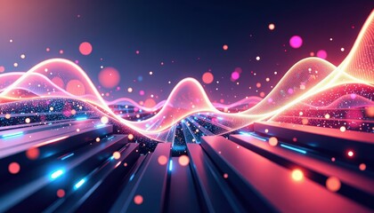 Abstract Data Wave Flow Background Digital Network Connection