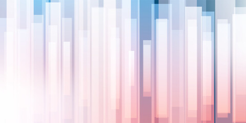 Wall Mural - Abstract vector background with vertical layers of gradient rectangles, thick lines in soft peach, pink and blue tones. Modern geometric design for digital, decorative and creative use.