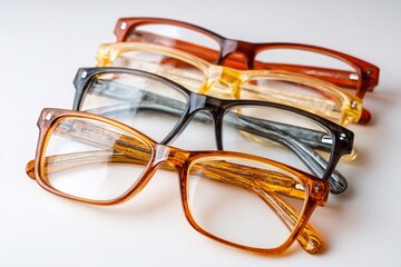 Wall Mural - eyeglasses minimal set isolated on white, clean studio
