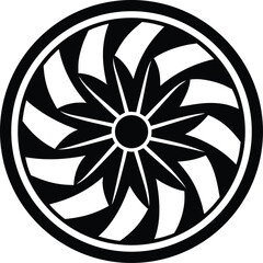 Round floral vector ornament icon design pattern symbol shape decoration
