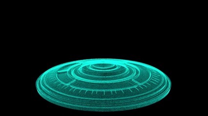 Wall Mural - Futuristic Abstract Neon Holographic UFO Design Glowing in Darkness
