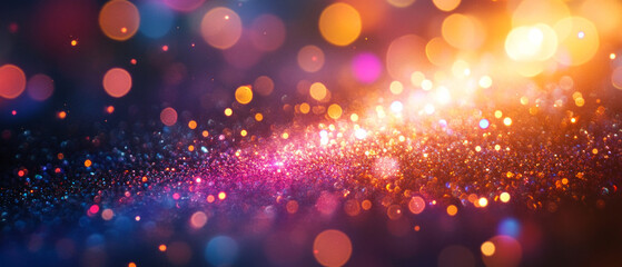 Wall Mural - Glitter and blurred light on a bright background are useful for designing invitations to festive events and creating a festive atmosphere.