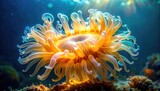 Bright, vibrant, underwater anemone