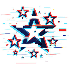 Wall Mural - Abstract American Flag Stars