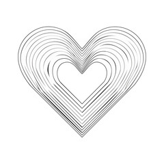 Wall Mural - Abstract Layered Heart Design
