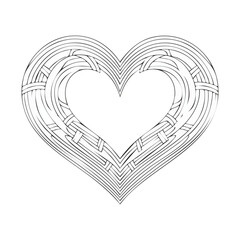 Wall Mural - Hollow Layered Outline Heart