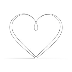 Wall Mural - Single Line Simple Heart Outline