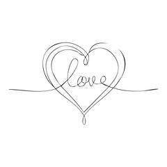 Wall Mural - Love One Line Art