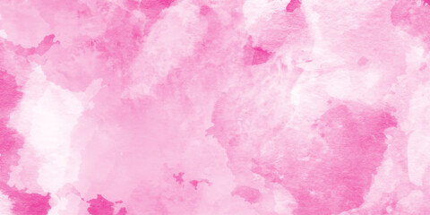Canvas Print - Soft smeared aquarelle painted magenta watercolor canvas for splash design,  abstract pink backdrop with smooth pastel watercolor wet texture for design, modern aquarelle painted pink watercolor.