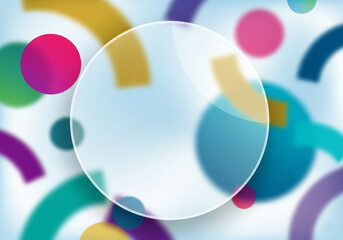 Wall Mural - Vibrant abstract background with colorful circles and copy space design