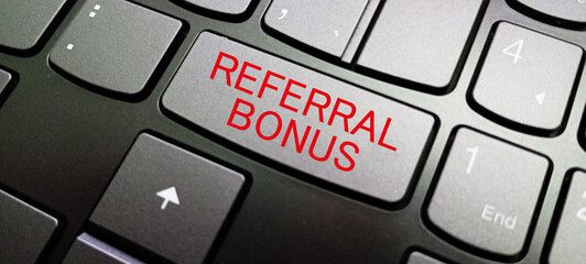 Referrals, geometry banner on yellow background. Refer a Friend. Vector illustration.