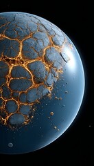 Wall Mural - a stunning celestial sphere illuminated by radiant colors over a beautiful earthly landscape below