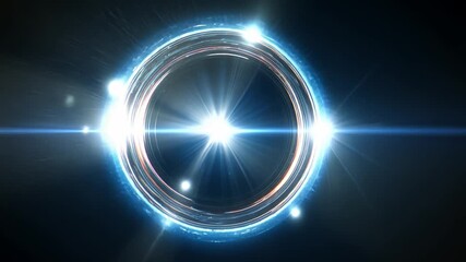 Wall Mural - Abstract Neon Ring: A luminous neon ring radiates energy against a dark backdrop, creating a sense of mystery and technological sophistication.