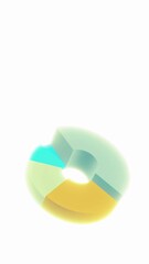 Wall Mural - An animated 3D looping donut chart with independently expanding and contracting segments. Ideal for dynamic data visualization, business presentations, and infographics. Modern, clean, and vibrant