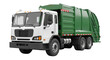 © ASRORNOT - Isolated rendering presents a white and green garbage truck conveying strength, waste management
