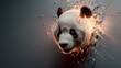 © Chuang - Fluffy 3D panda crashing through wall, eye-catching décor for themed restaurant, café backdrop, mall display