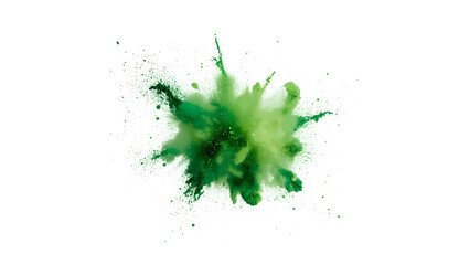 Powder Burst: A mesmerizing display of vibrant green powder exploding outward, creating a dynamic and abstract visual spectacle. 