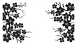 © master2d - black and white silhouette vector set of sakura blossoms.