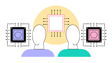 vector illustration of a digital technology concept