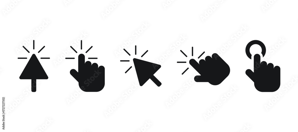mouse click pointer cursor arrow modern style flat icon for apps and ...