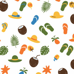 Seamless summer beach pattern