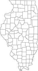  Detailed vector map of Illinois, USA, showing all internal county borders. Ideal for demographic studies and regional planning.

