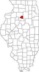  Detailed vector map of Illinois, USA, highlighting Putnam County. Ideal for data visualization and Central Illinois river region reports.

