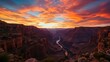 © Abdul Rehman - Grand canyon at sunset with vibrant orange and blue sky over the canyon