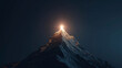 © Ihateworking - Glowing mountain peak at night with light beam