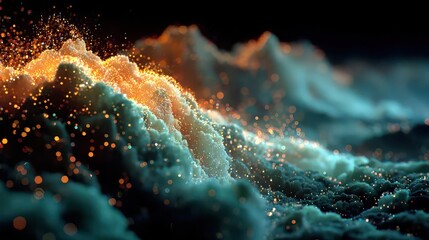 Wall Mural - Abstract Big Data Visualization with Colorful Light Explosion Effect