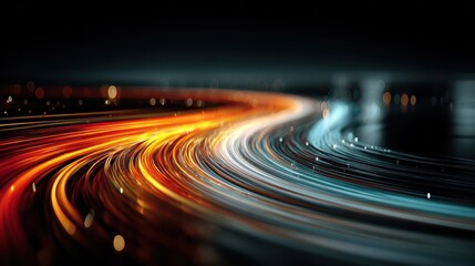 Wall Mural - Colorful Swirling Vortex of Light Trails in Abstract Motion Design