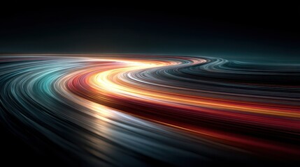 Wall Mural - Colorful Swirling Vortex of Light Trails in Dark Background
