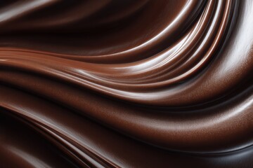 Wall Mural - Smooth Flowing Texture of Melted Chocolate Close-up Detail