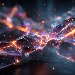 Wall Mural - Beautiful Abstract Intricate Background with Glowing Elements